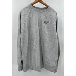 Ron Jon Surf Shop Logo Men's L Large Solid Gray Sweatshirt Crew-Neck Long Sleeve